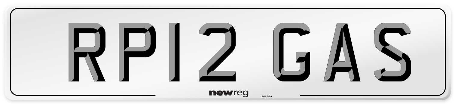 RP12 GAS Number Plate from New Reg